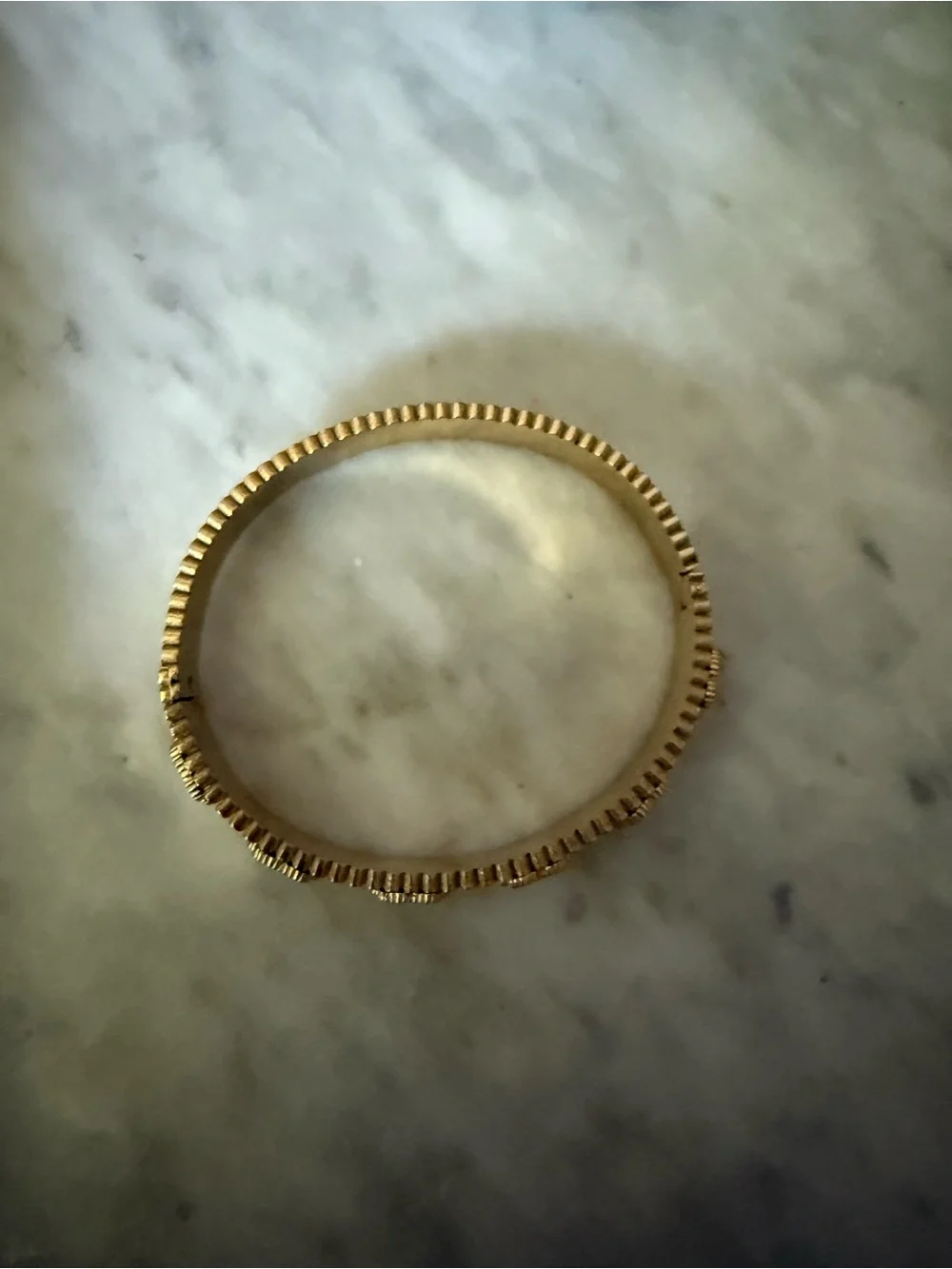 Gold Floral Engraved Women's Bangle Bracelet